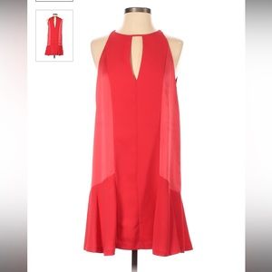 Parker red keyhole sleeveless dress